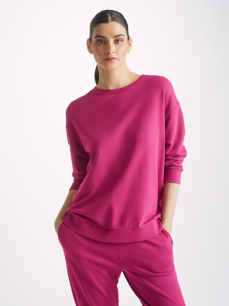 Women's Sweatshirt Quinn Cotton Modal Stretch Berry - 2