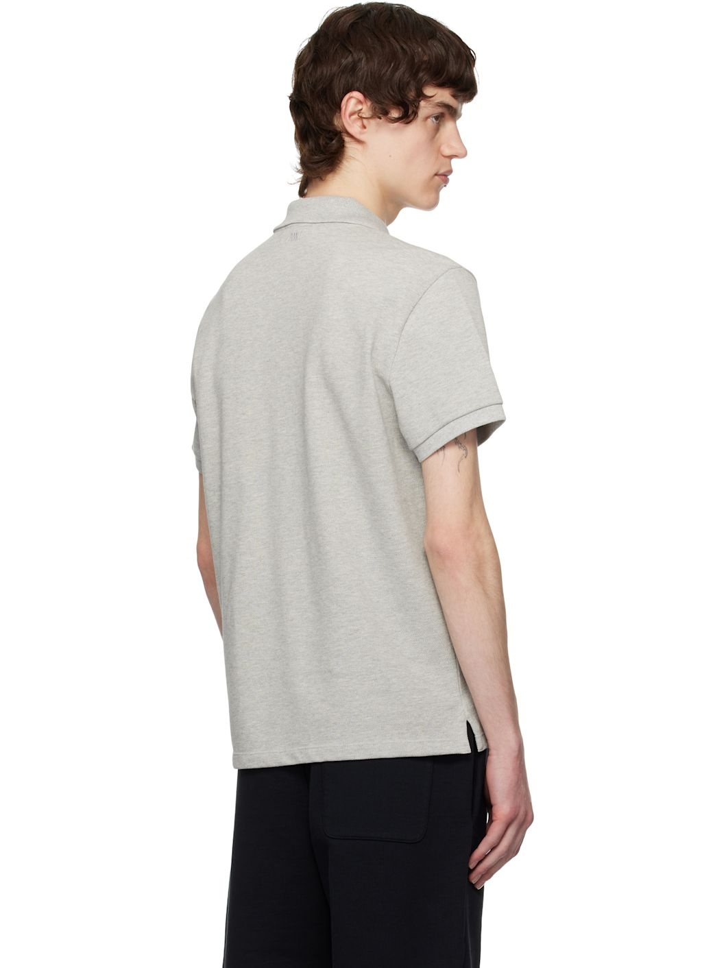 Gray Cotton Ami de Coeur Polo - 3