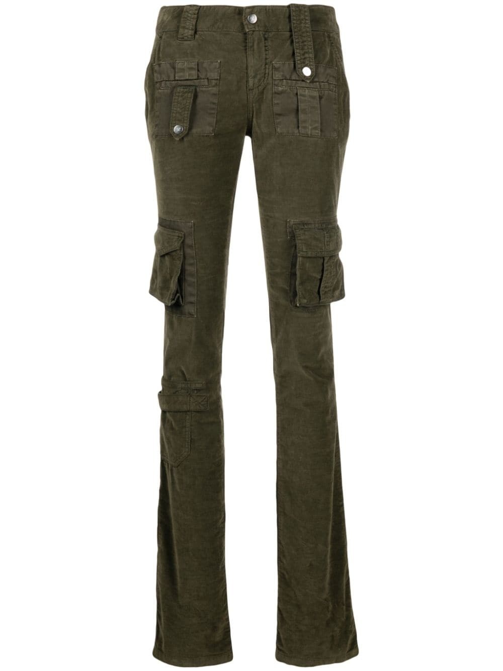 low-rise skinny cargo trousers - 1