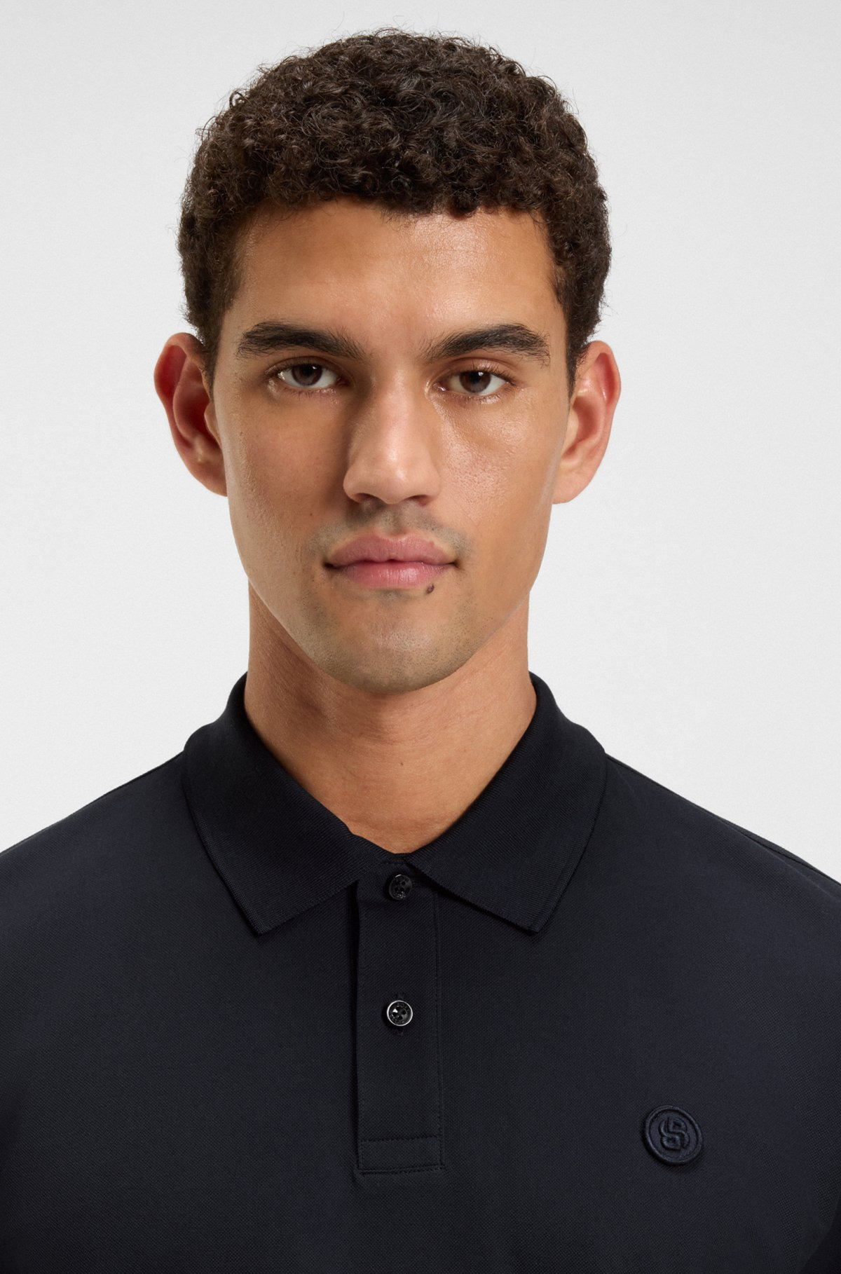 COTTON-PIQUÉ POLO SHIRT WITH DOUBLE B MONOGRAM - 3