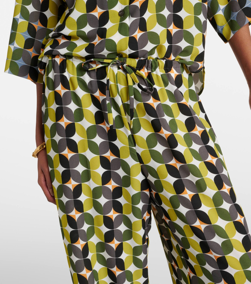 Printed high-rise crêpe wide-leg pants 4