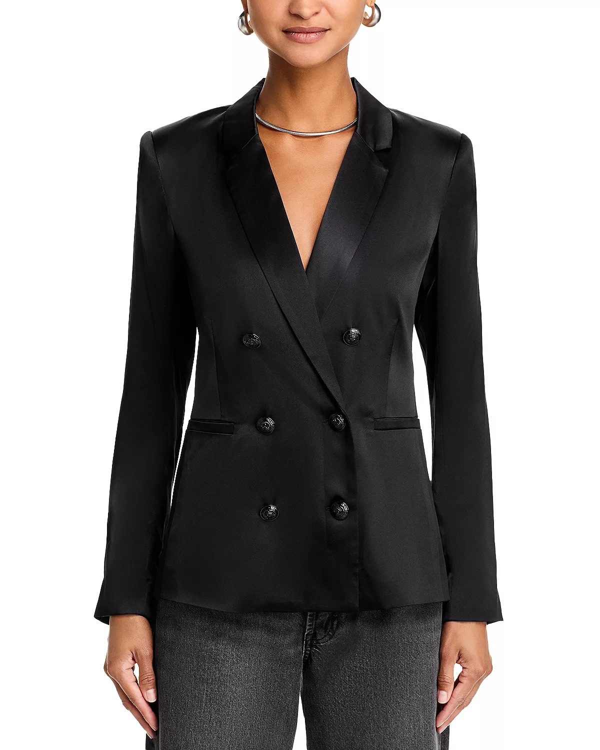 Colin Silk Double Breasted Blazer - 7