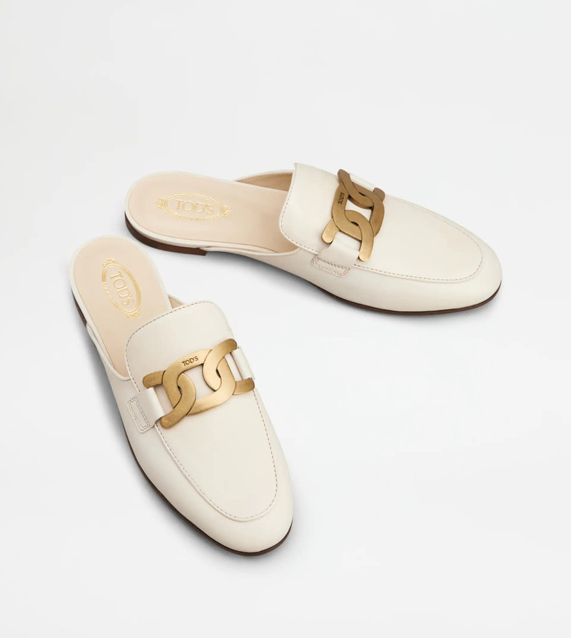 Tod's MULES IN LEATHER - WHITE outlook