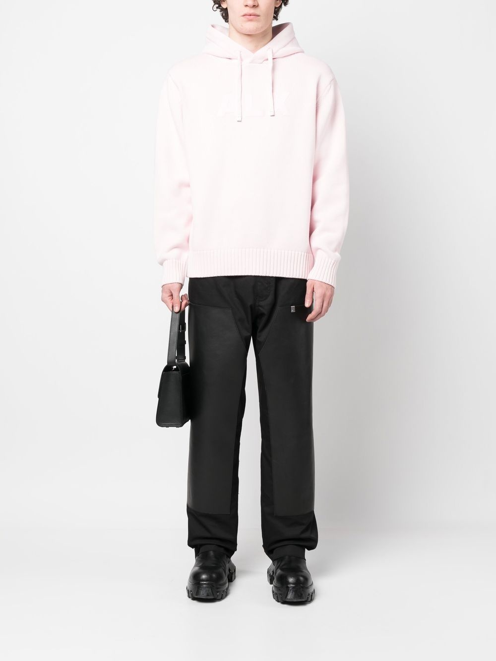 logo-print knitted hoodie - 2