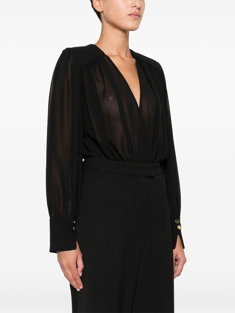 pleated-panel button-cuff bodysuit 3