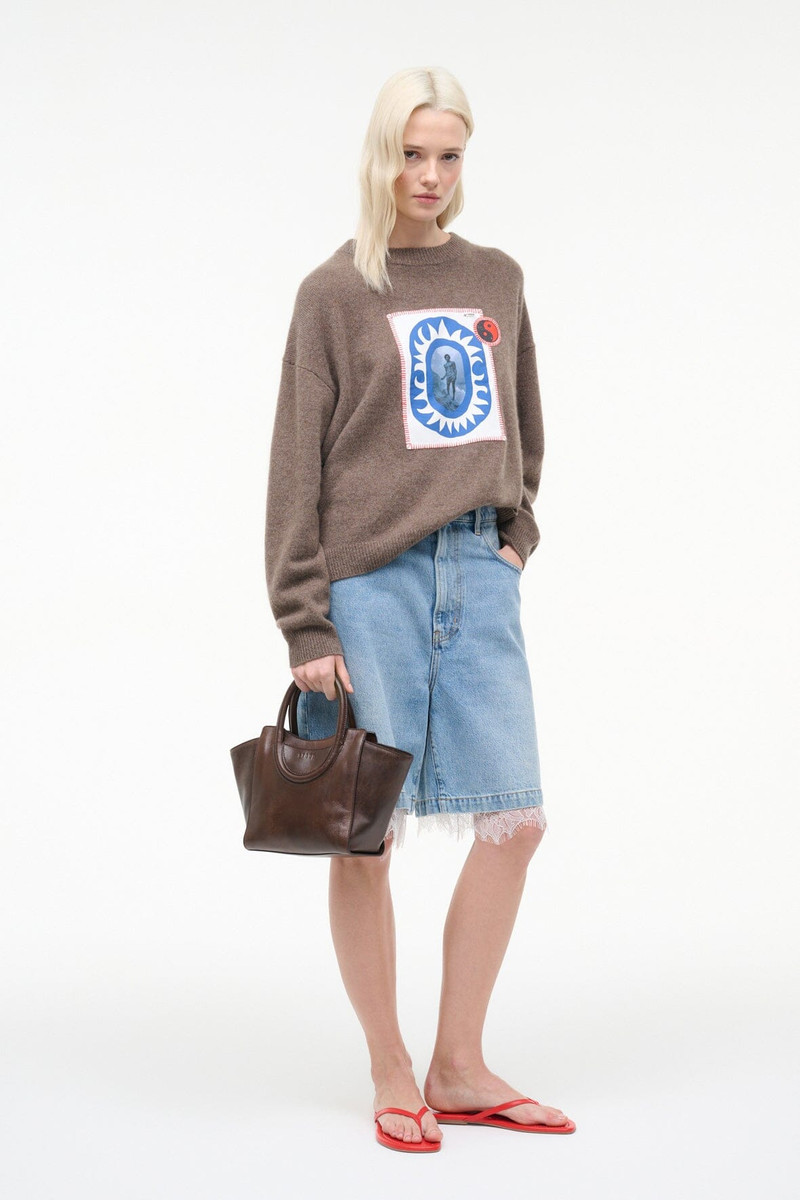 STAUD STAUD MAUDE MINI TOTE ESPRESSO DISTRESSED outlook