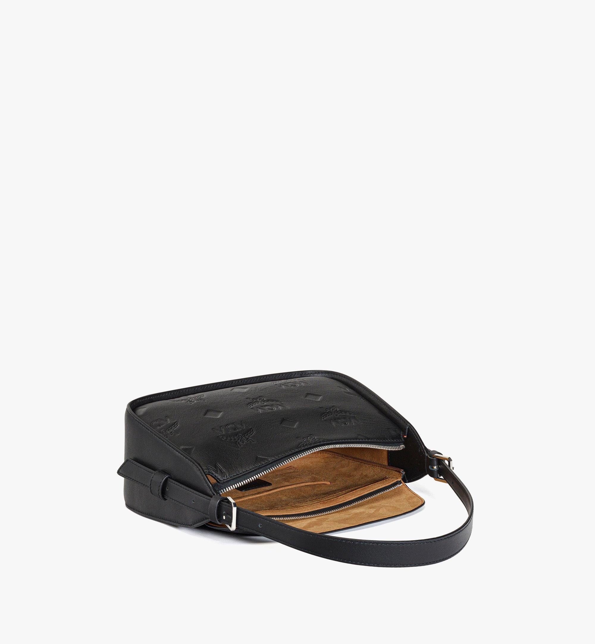 Aren Flap Hobo Bag in Embossed Monogram Leather - 3