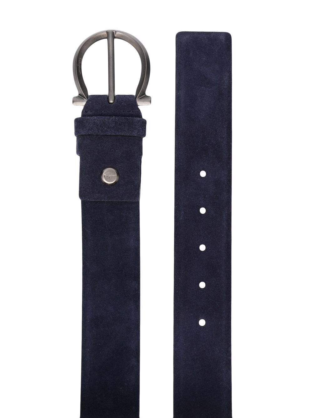 suede Gancini buckle belt - 2