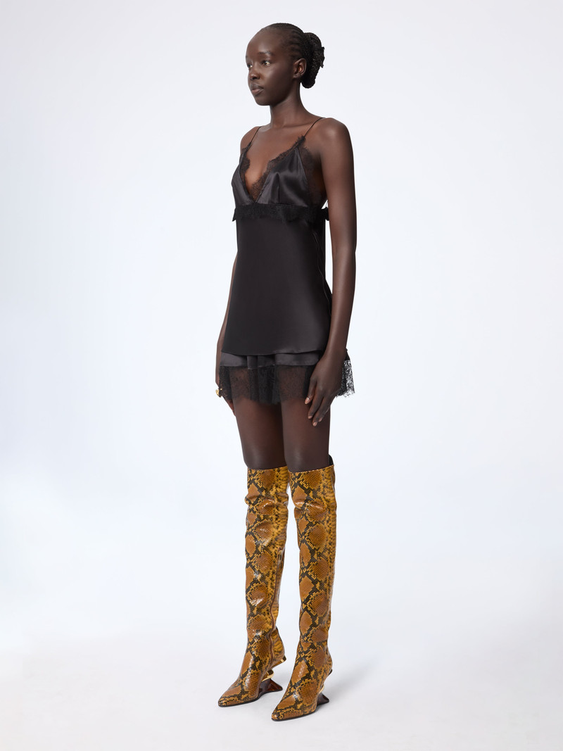 NINA RICCI Black V-Neck Silk Satin Top outlook