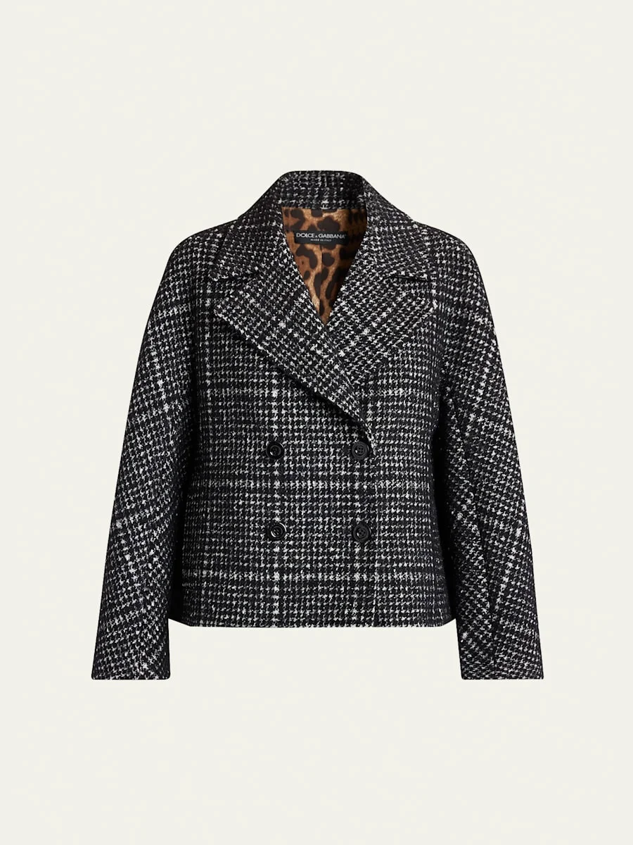 Check Pied Poule Double-Breasted Jacket - 1