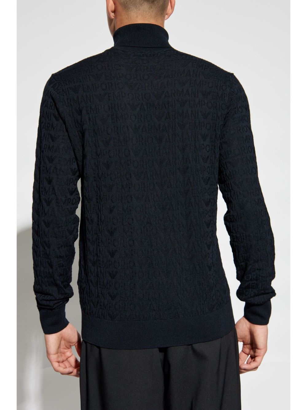 logo-jacquard turtleneck jumper - 4