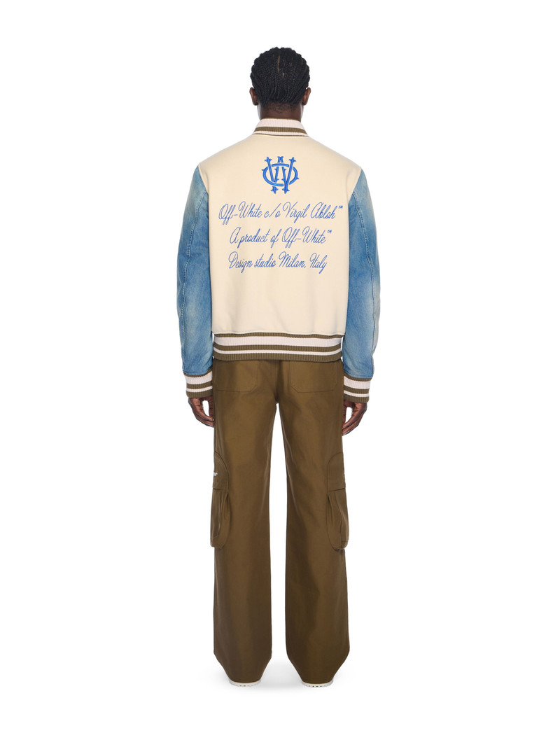 Gothic Wool Denim Varsity Jacket 4