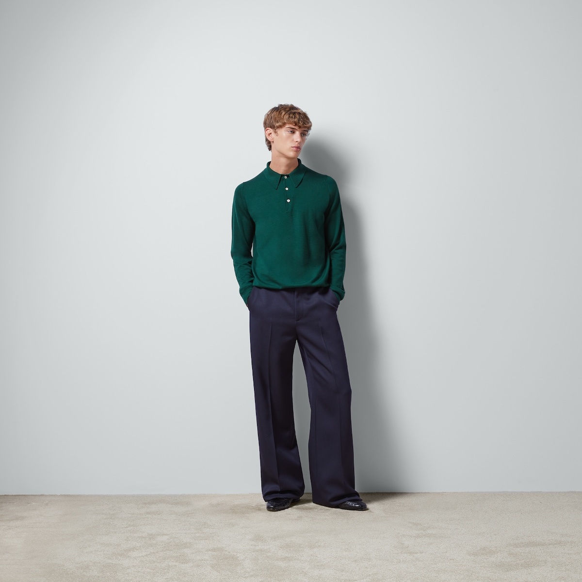 Wool polo shirt with embroidery - 2