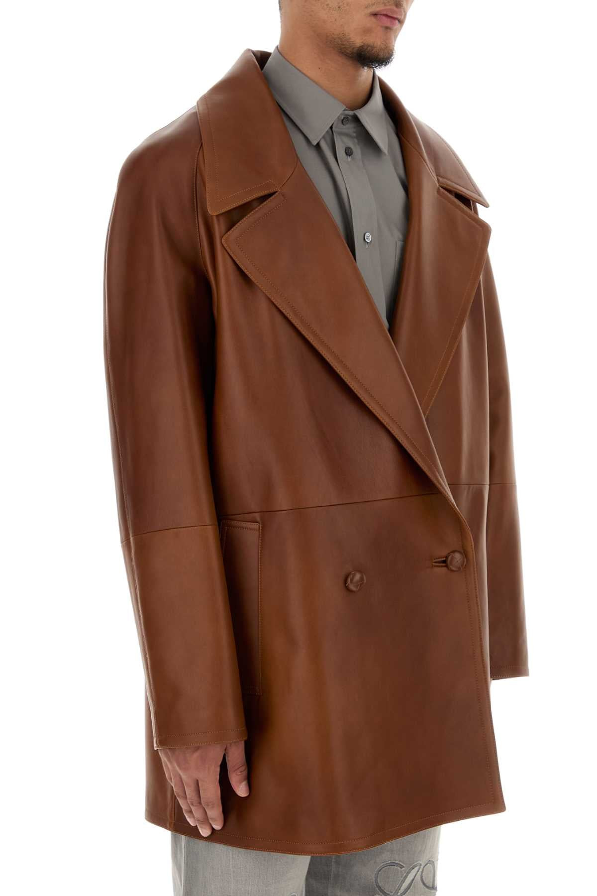 Loewe Men Brown Nappa Leather Jacket - 3