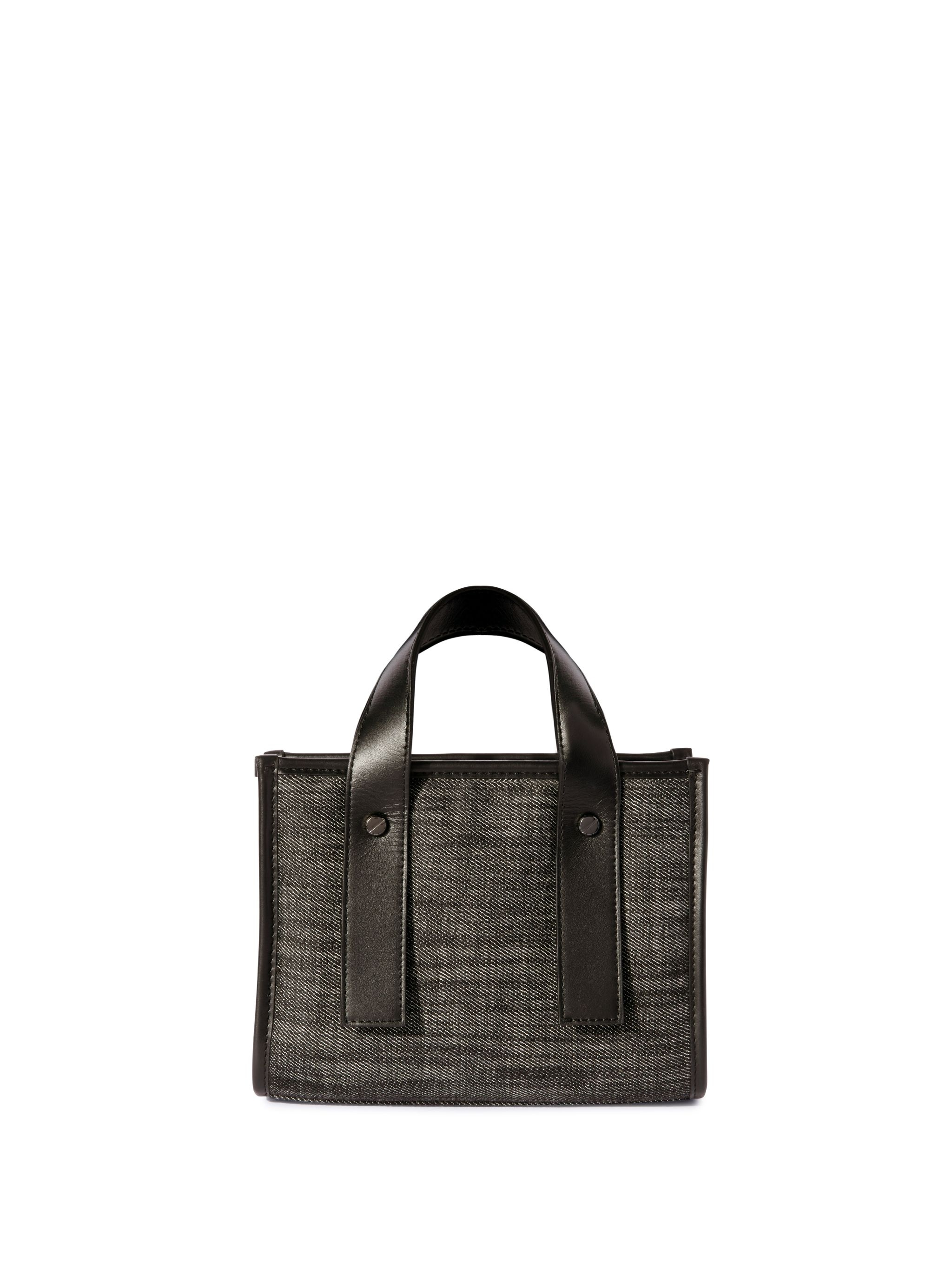Black Diagonal Quilted Tote Bag - 4