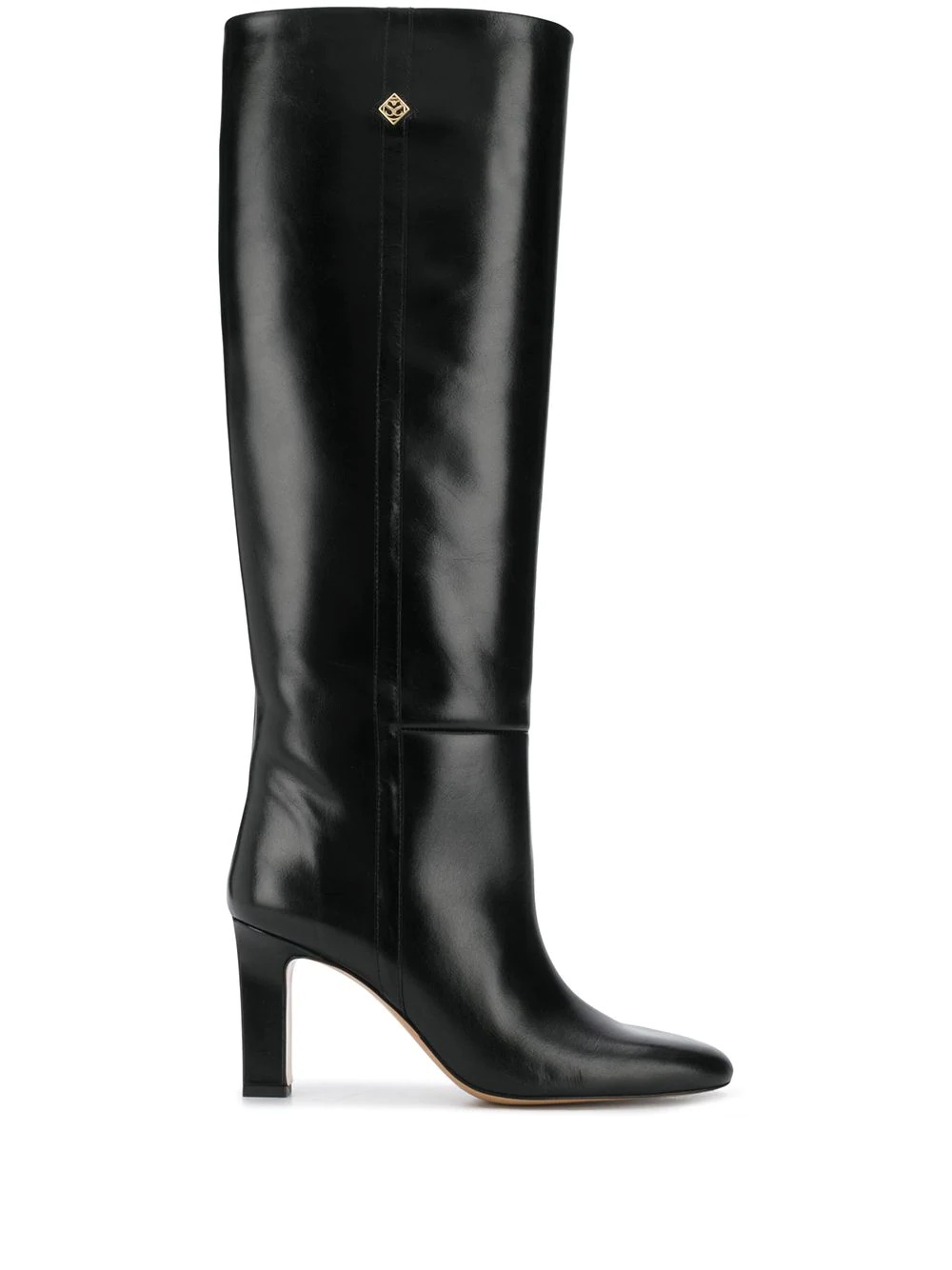 knee-length slip on boots - 1