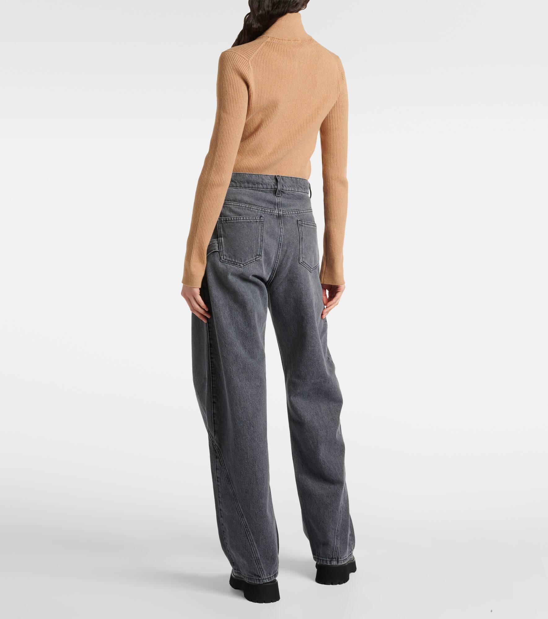 Twisted faded wide-leg jeans - 3