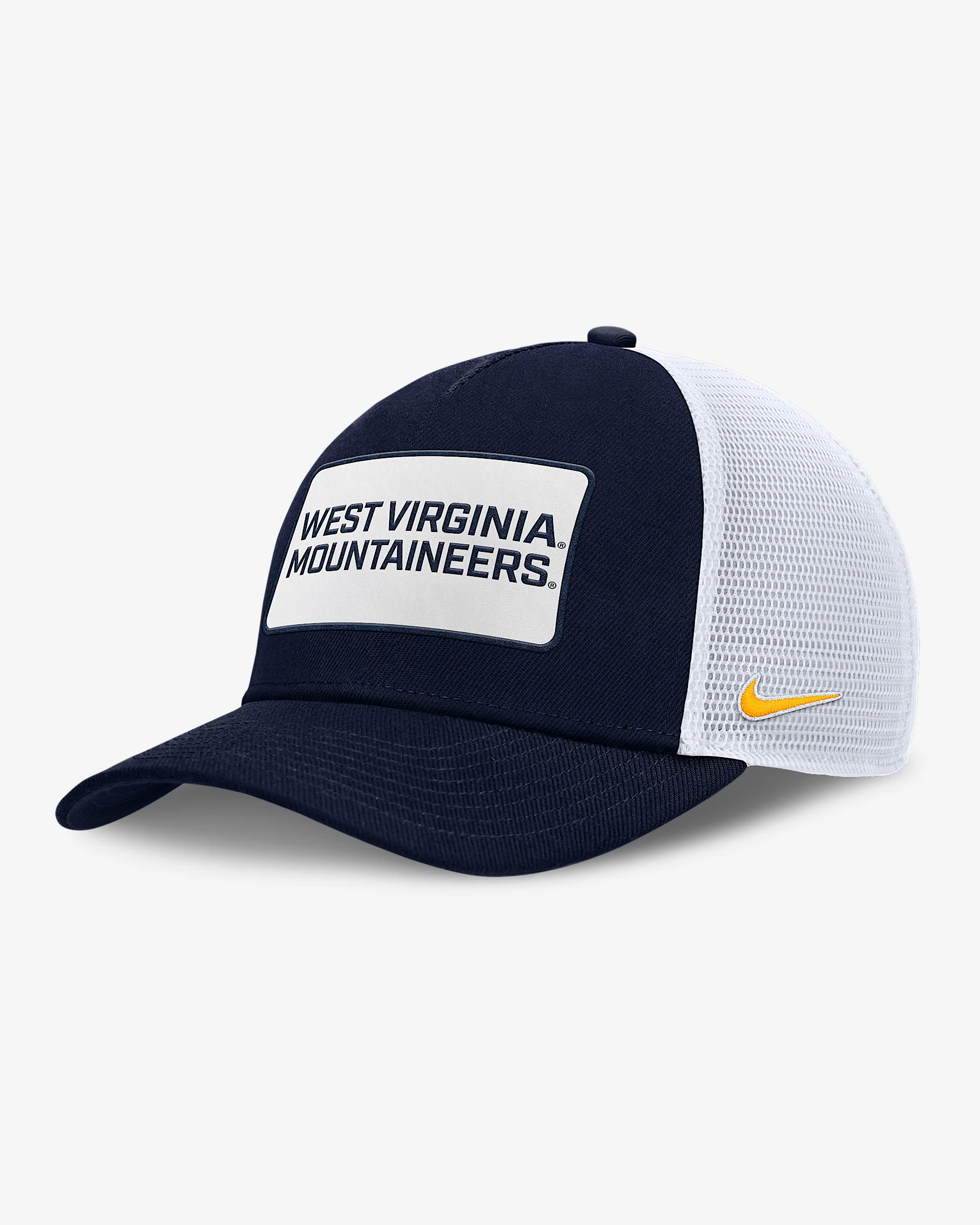 West Virginia On-Field Rise Men's Nike College Trucker Adjustable Hat - 1