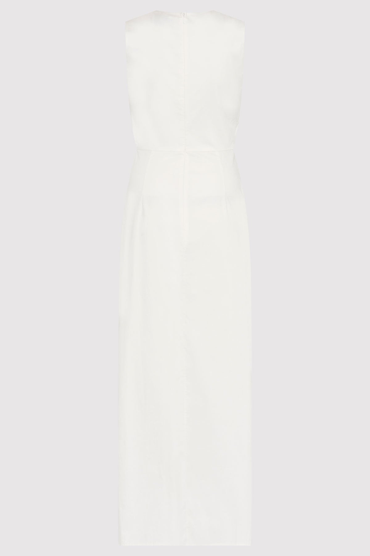 Cotton Gathered Dress - White - 7