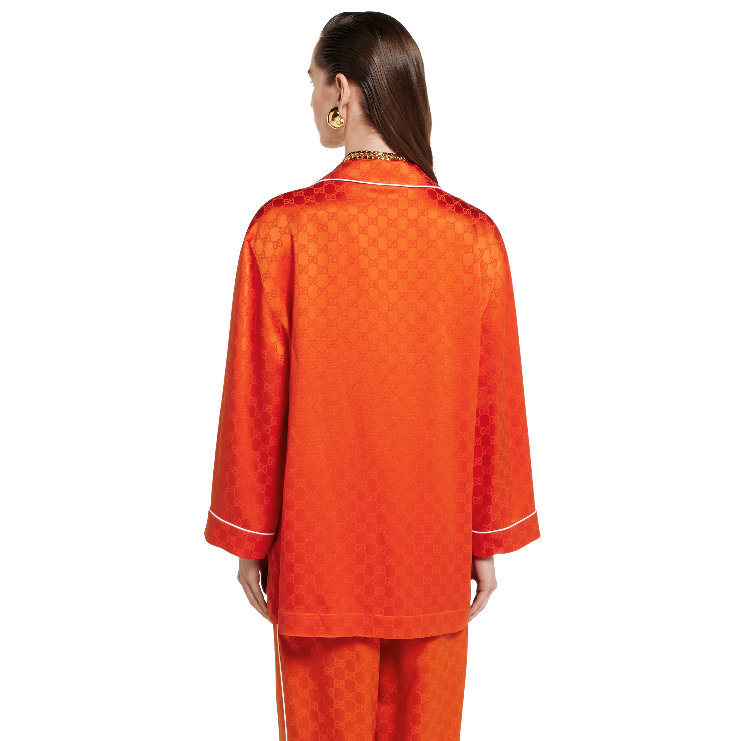 GG satin shirt - 4