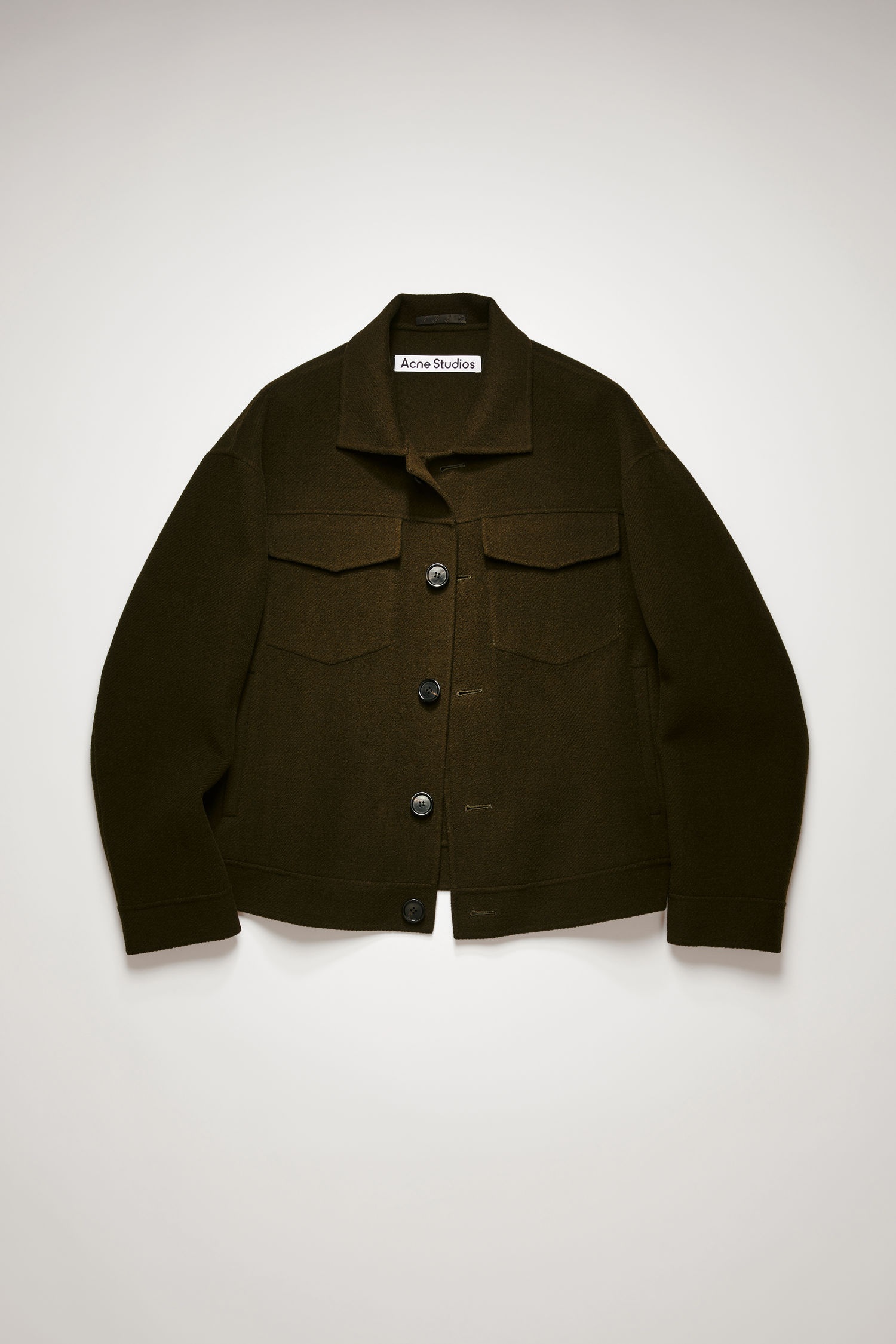 Wool twill jacket hunter green - 1