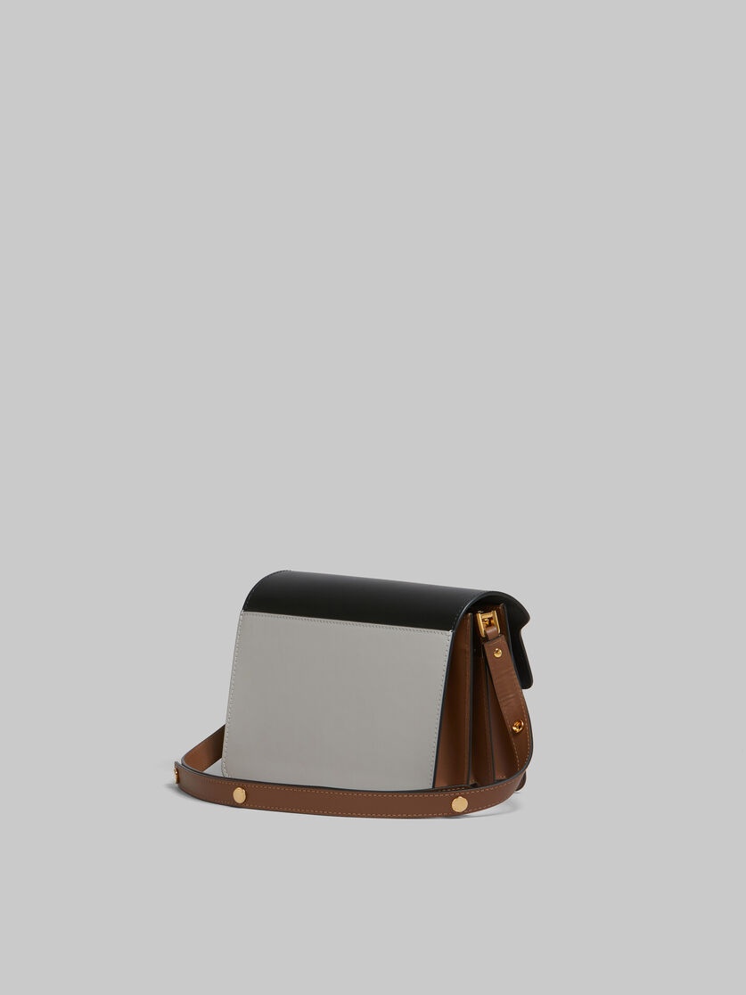 BLACK WHITE AND BROWN SMOOTH CALFSKIN MEDIUM TRUNK BAG - 2