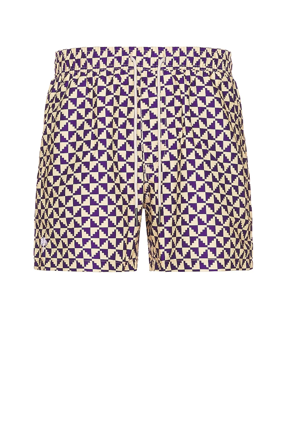 Puzzle Swim Shorts in Black & Orange - 1