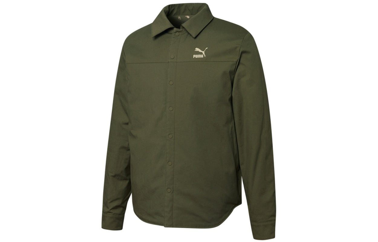 PUMA Paisley Woven Reversible Shacke Shirt 'Tan Green' 534972-12 - 3