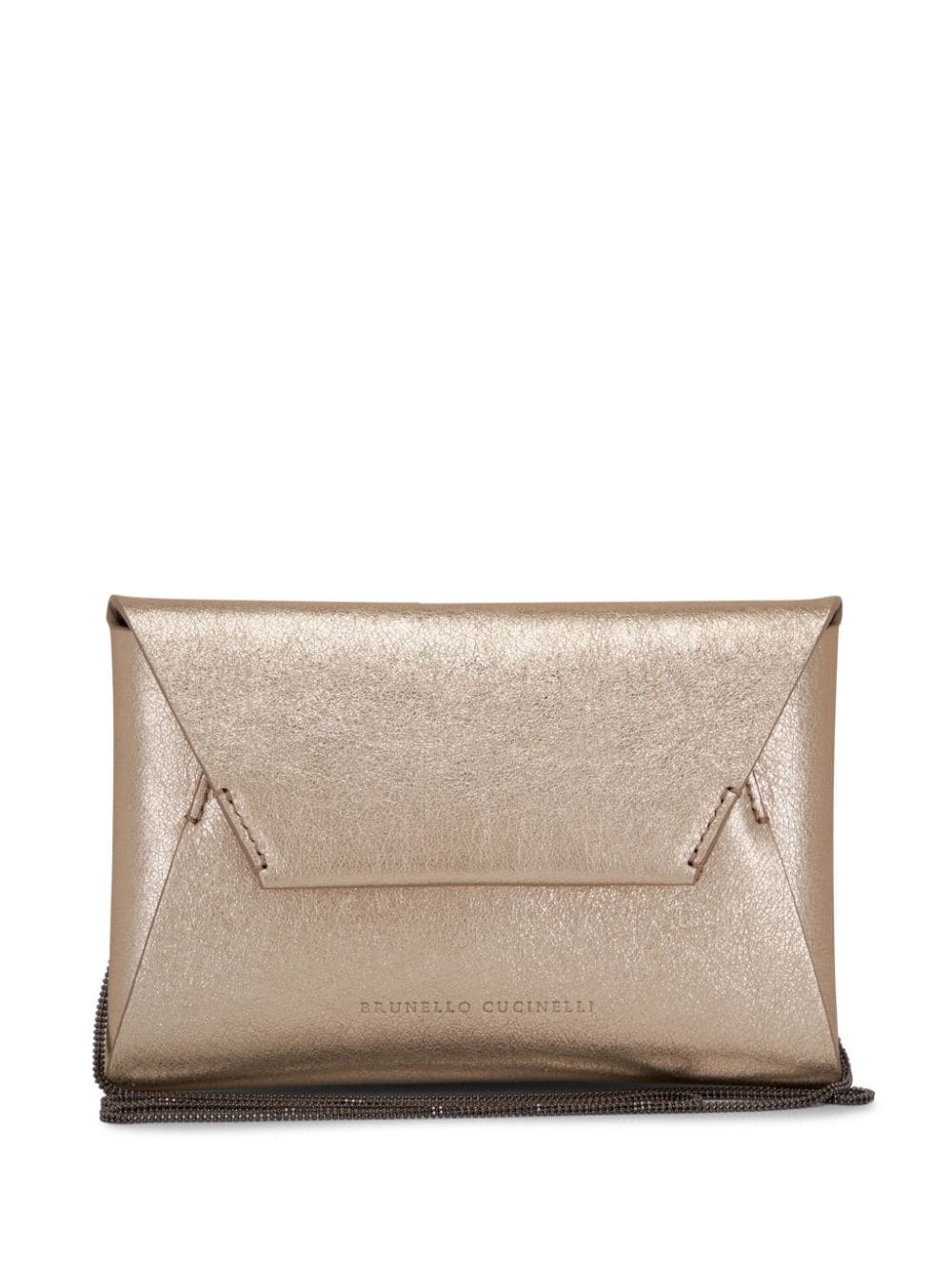 metallic envelope leather clutch - 1