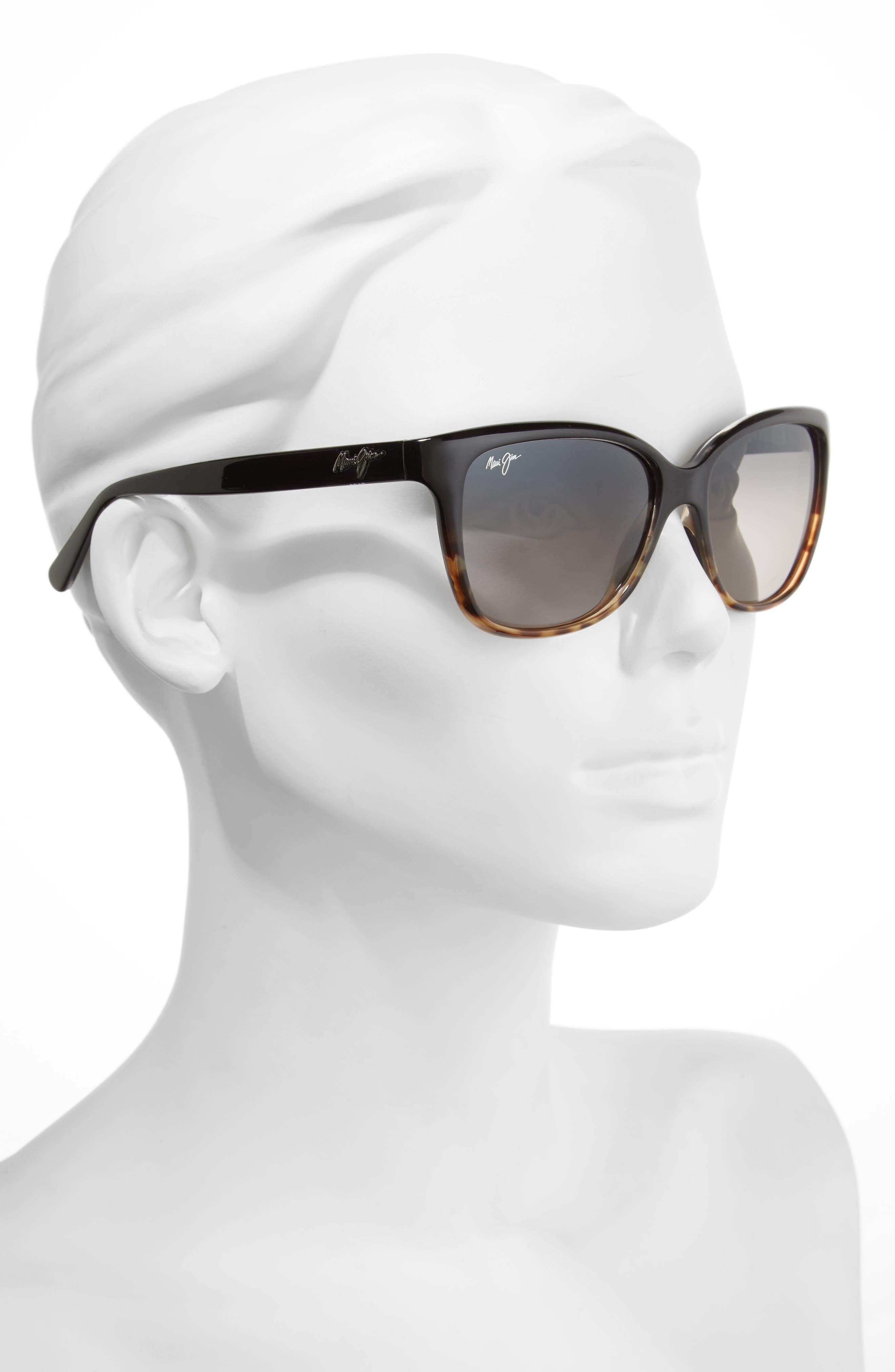 Maui Jim Starfish 56mm PolarizedPlus2® Cat Eye Sunglasses in Black/Tortoise at Nordstrom - 3