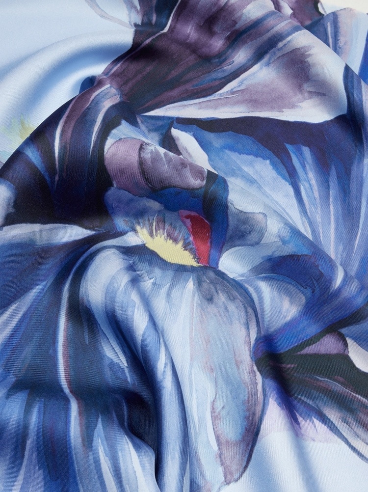 IRIS PRINT SILK FOULARD - 2