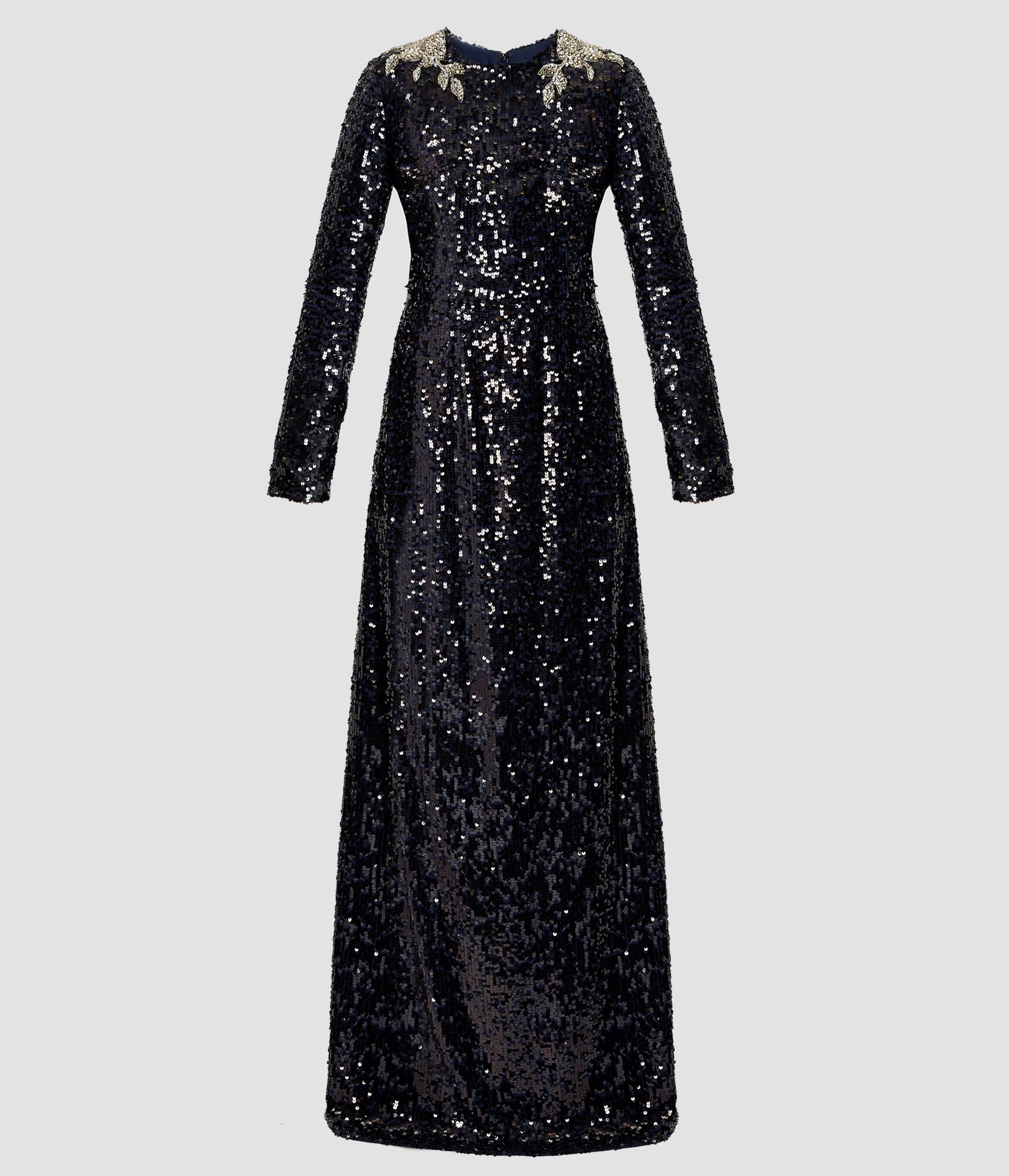 LONG SLEEVE SEQUIN GOWN - 1