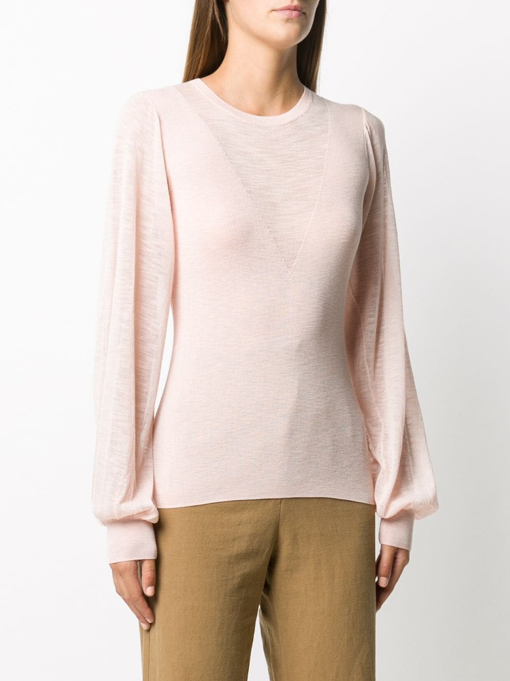 long-sleeve fitted jumper - 3