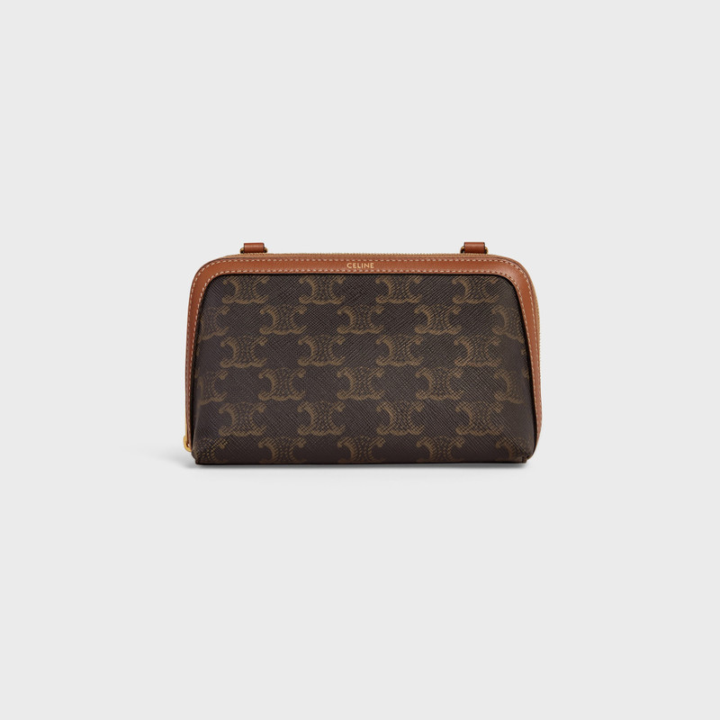 Clutch with Chain in Triomphe canvas and Lambskin 5