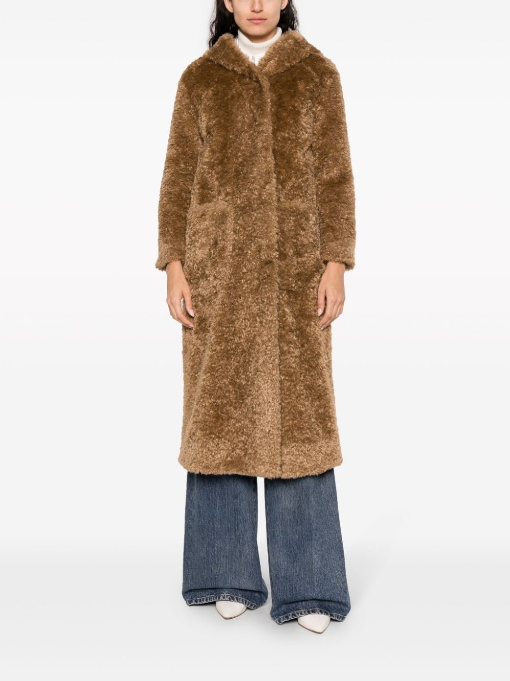 faux-fur hooded coat - 2