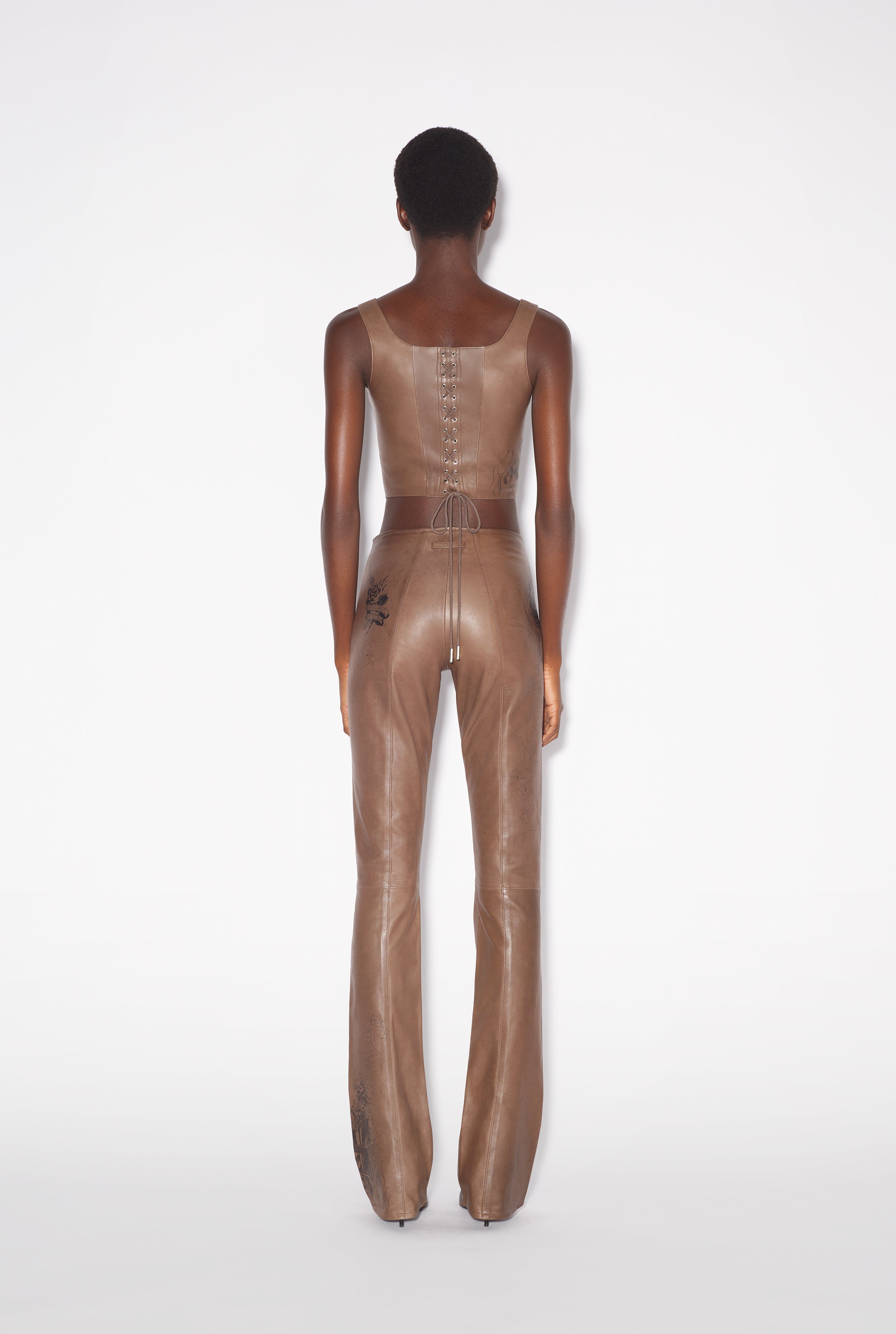 THE EBONY TATTOO LEATHER PANTS - 2
