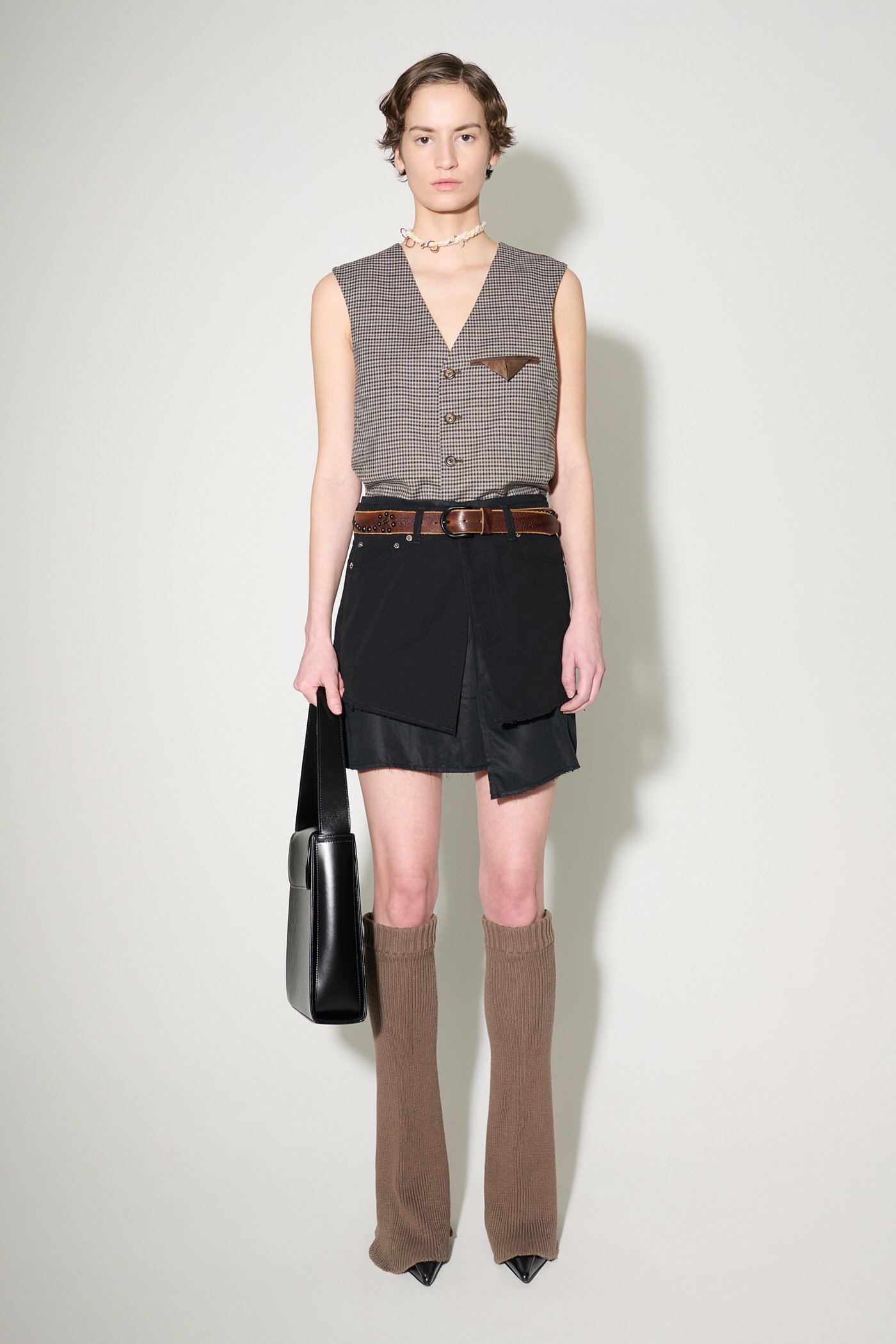 Mini Denim Skirt Black Canvas - 2