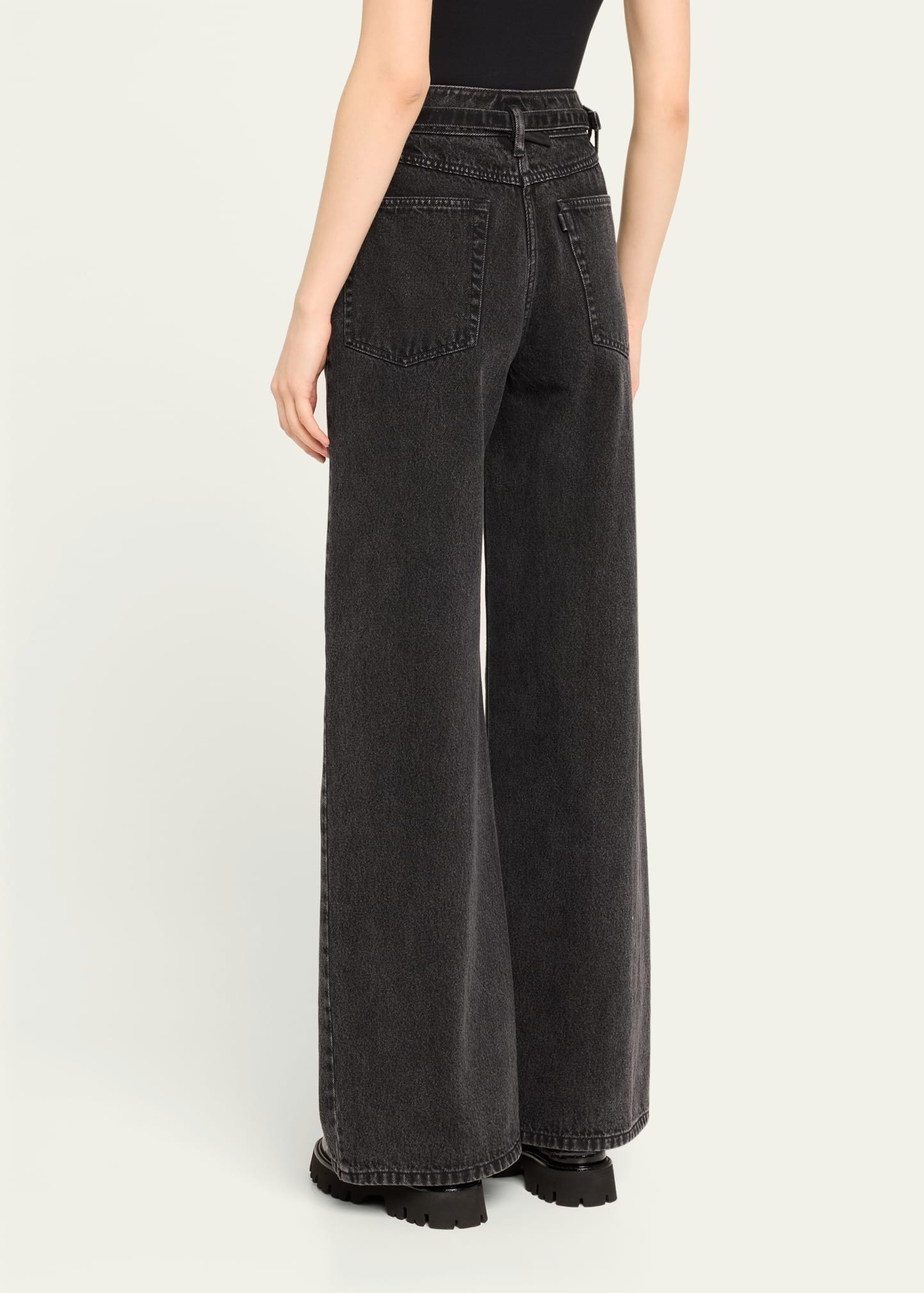 Belted Wide-Leg Jeans - 3