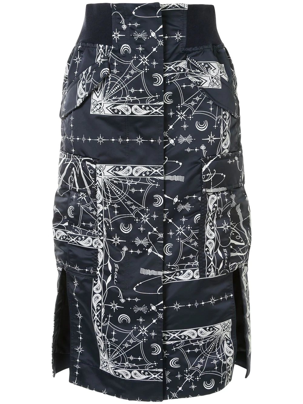 abstract print pencil skirt - 1