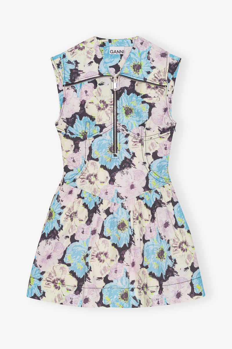 FLORAL PRINTED COTTON MINI DRESS 1