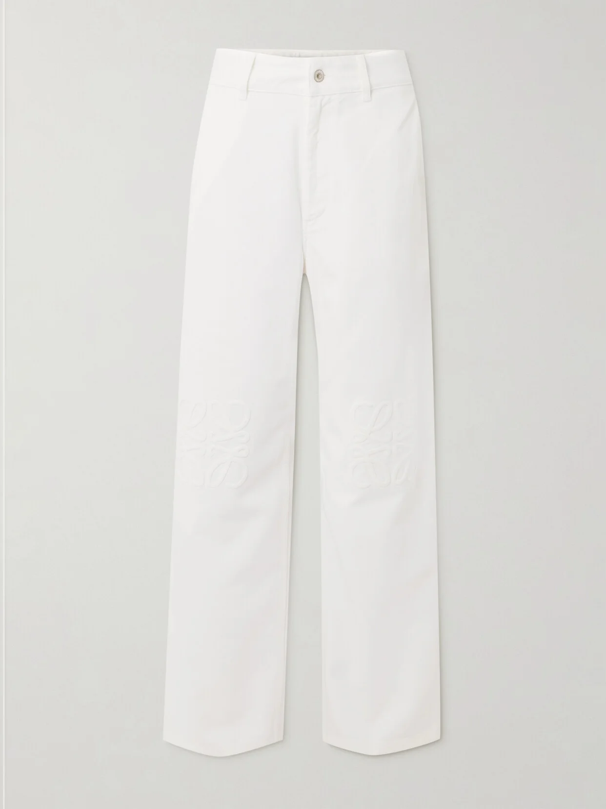 + Paula's Ibiza Leather-trimmed Embroidered High-rise Wide-leg Jeans - 1