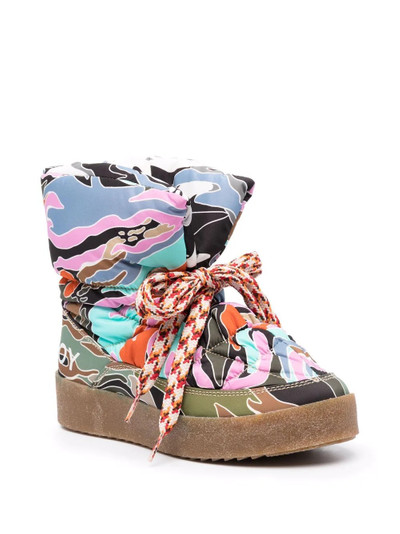 Khrisjoy padded camouflage-print boots outlook