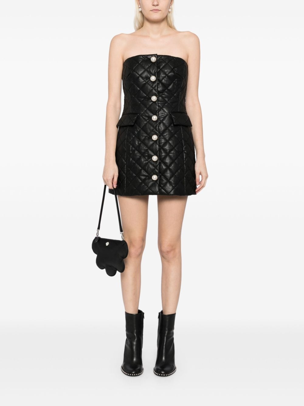 pearl button quilted dress - 2