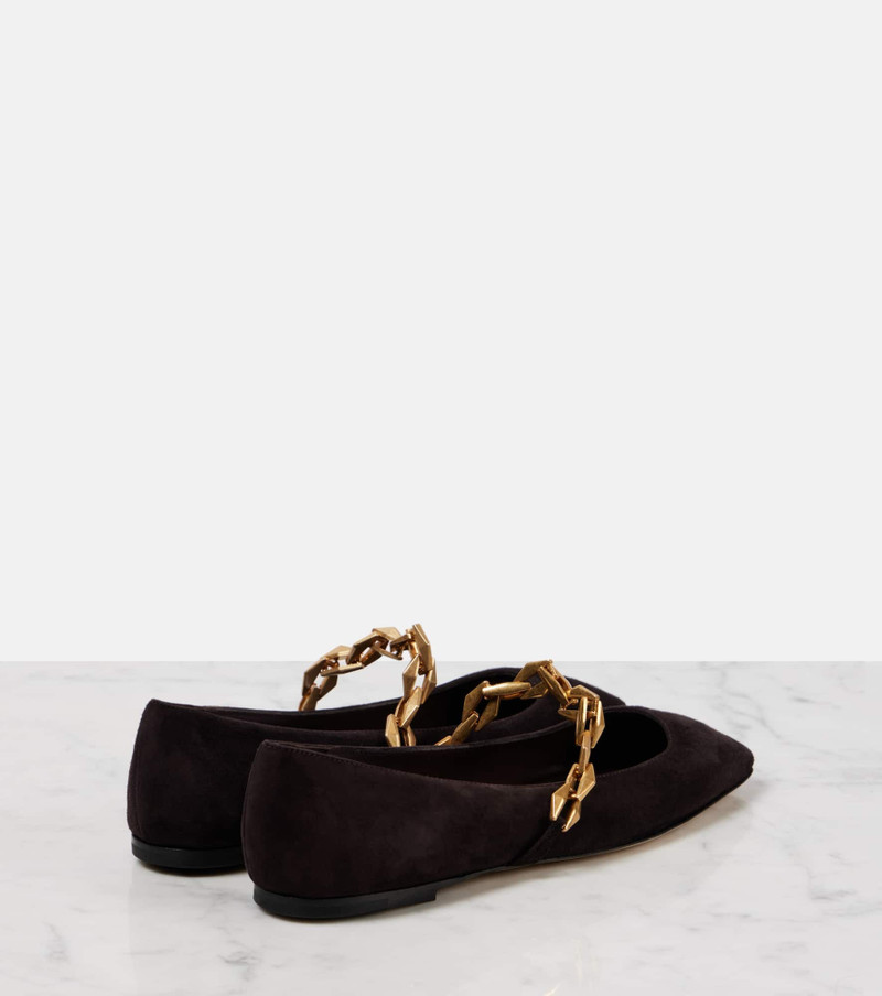 JIMMY CHOO Diamond Tilda suede Mary Jane flats outlook