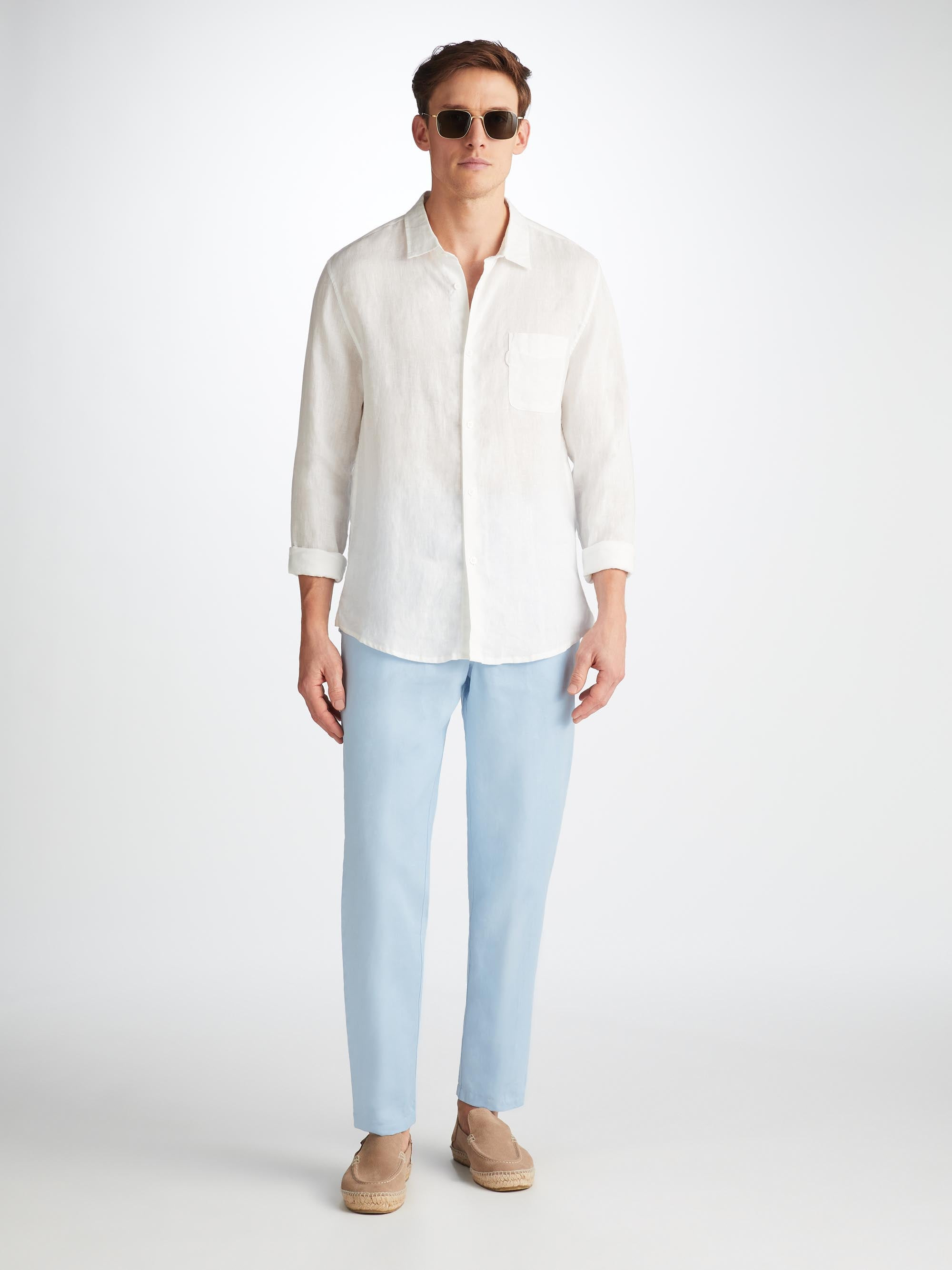 Men's Trousers Sydney 2 Linen Blue - 3