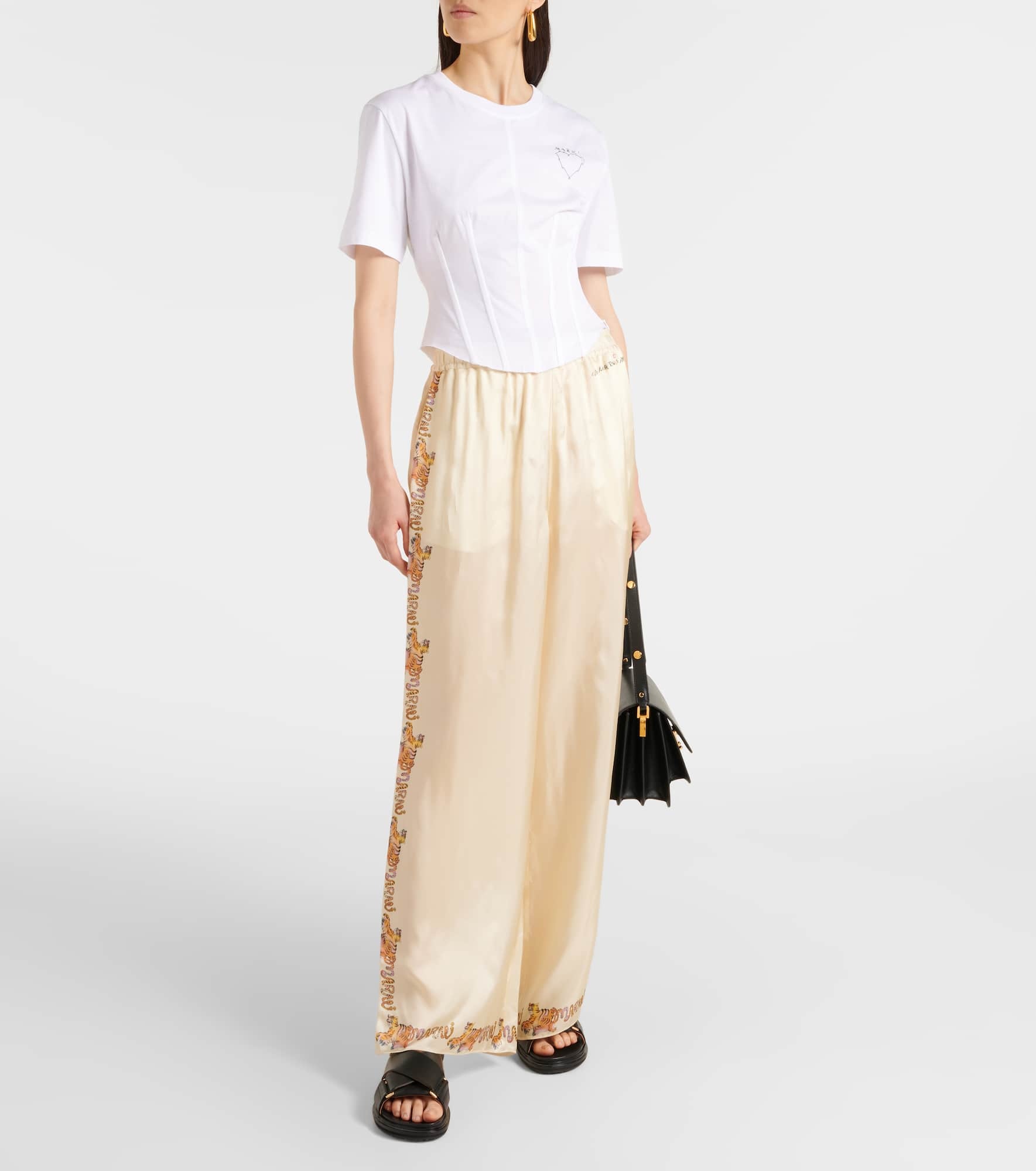 Embroidered cotton bustier top - 2