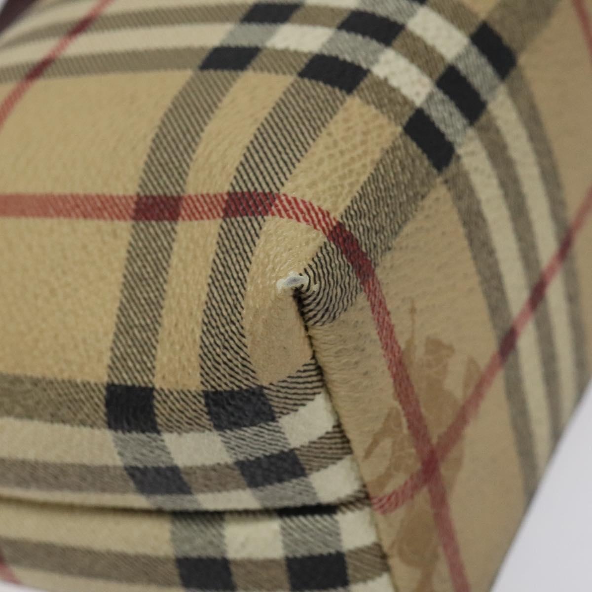 Burberry Nova Check Hand Bag Pvc Beige Silver - 16