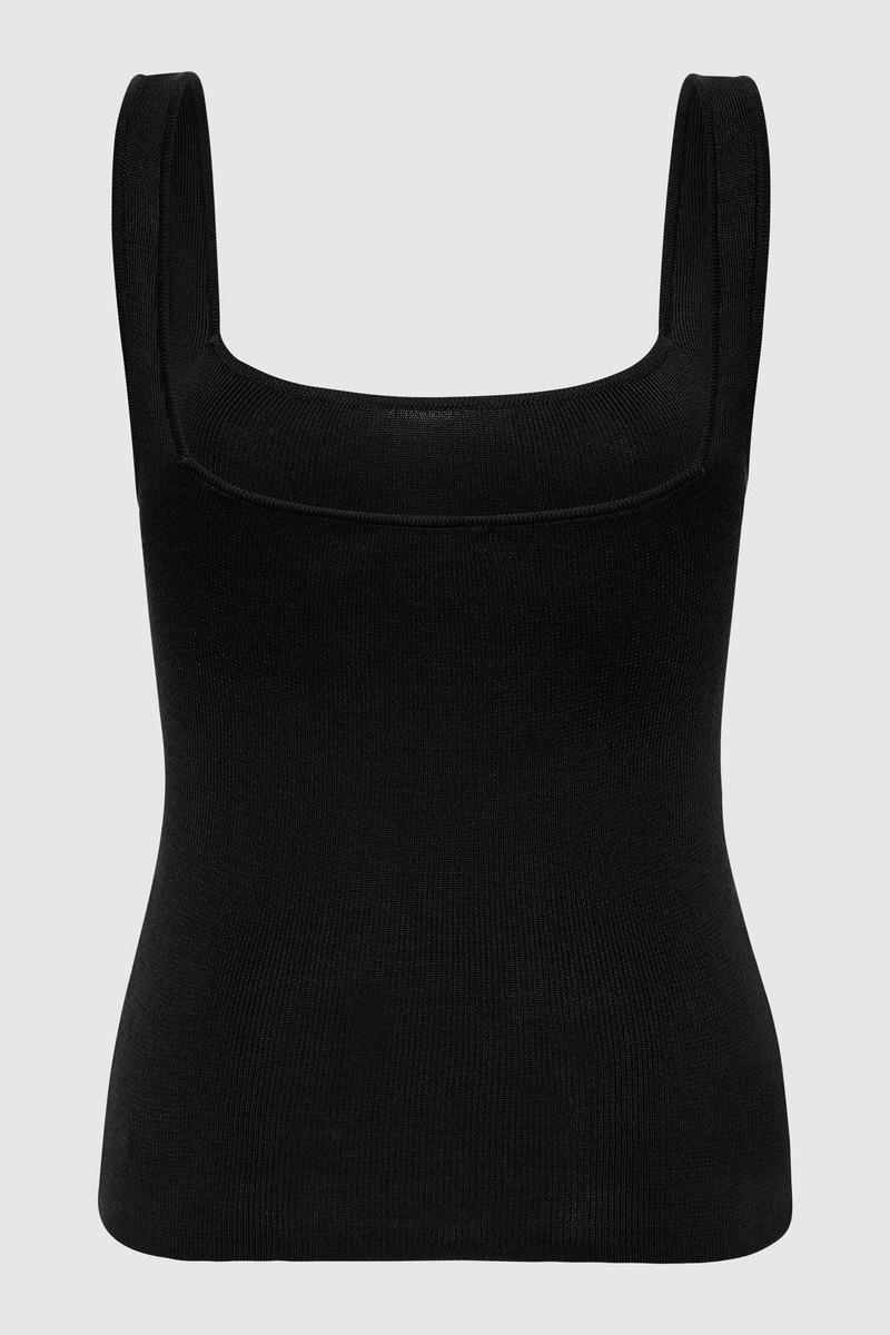 ST. AGNI Square Neck Knit Singlet - Black outlook