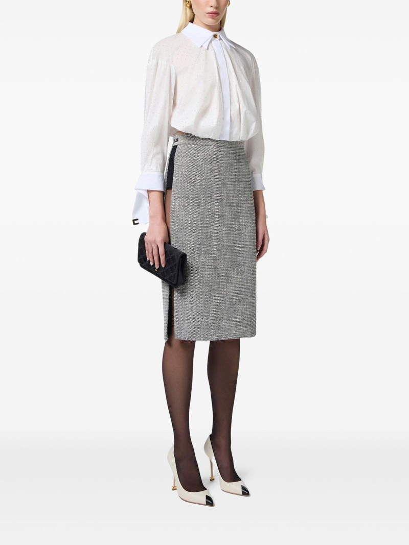 ELISABETTA FRANCHI rhinestone-embellished poplin shirt outlook