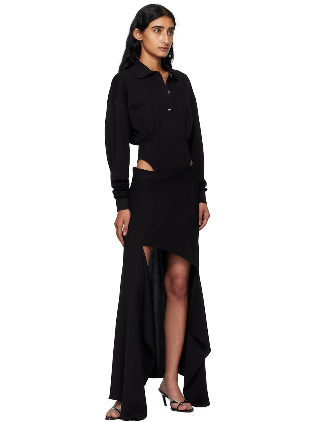 Black Corseted Polo - 4